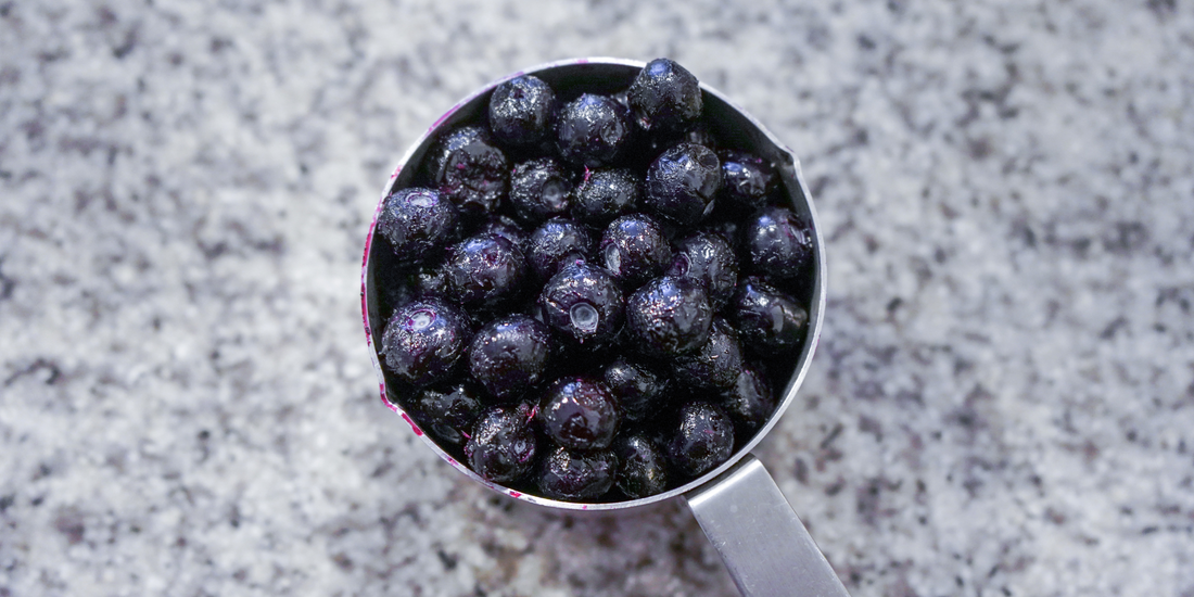 measuring cup one cup frozen blueberries for dogs