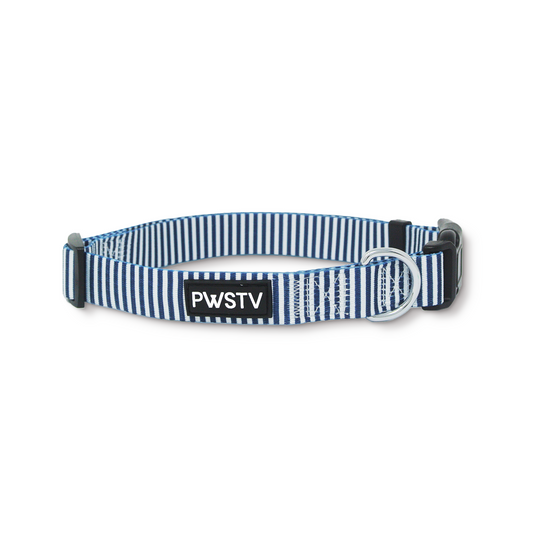 Navy Stripes Dog Collar