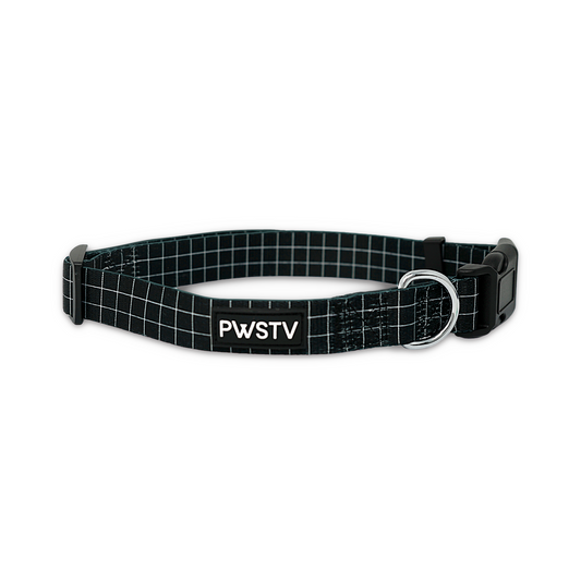 Black Grid Dog Collar